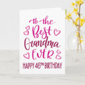 最高のGranda Ever 46誕生日タイポグラフィ カード (黄色い花)