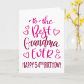 最高のGranda Ever 54誕生日タイポグラフィ カード (黄色い花)