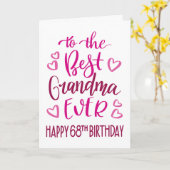 最高のGranda Ever 68誕生日タイポグラフィ カード (黄色い花)