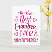 最高のGranda Ever 78誕生日タイポグラフィ カード (黄色い花)