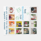 最高のGranda Ever Family Photo Collage フリースブランケット (正面(横))