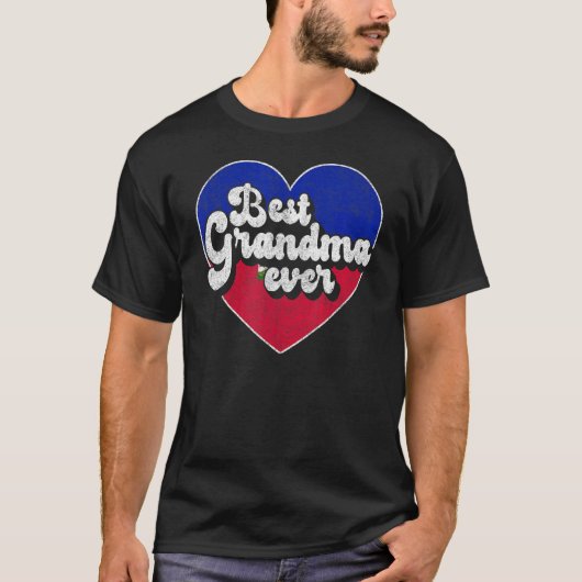最高のGranda Ever Haiti Flagハイチグ祖母 Tシャツ (正面)