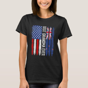 最高のGranda Ever Mother's Day New Zealand Us Fla Tシャツ