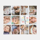 最高のGranda Ever Photo Collage フリースブランケット (正面(横))