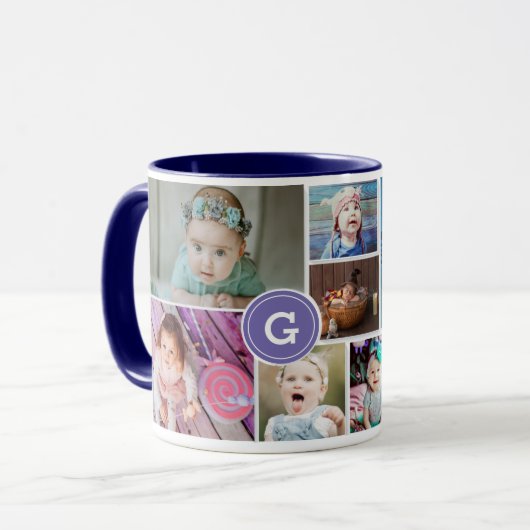最高のGranda Ever Photo Collage Monogram Mag マグカップ (正面左)
