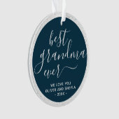 最高のGranda Ever Script Photo on Back Keepsake オーナメント (正面)