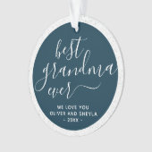 最高のGranda Ever Script Photo on Back Keepsake オーナメント (正面)