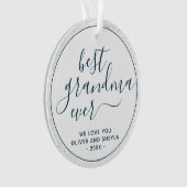 最高のGranda Ever Script Photo on Back Keepsake オーナメント (正面)