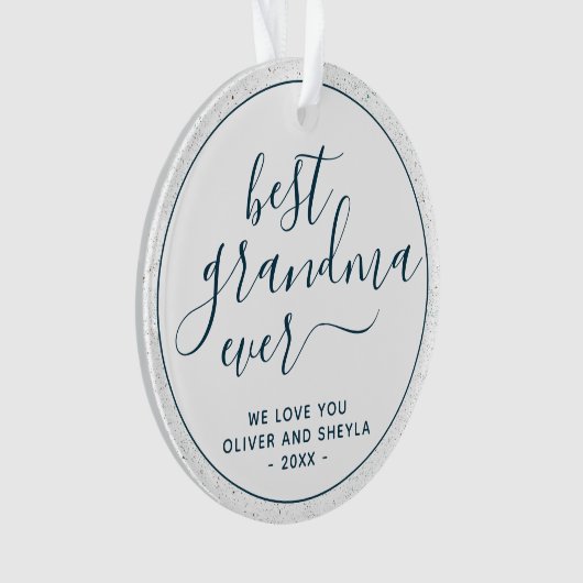 最高のGranda Ever Script Photo on Back Keepsake オーナメント (正面)