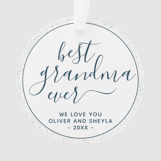 最高のGranda Ever Script Photo on Back Keepsake オーナメント (正面)