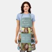 最高のGranda Photo Collage Sage Green エプロン (着用した状態)