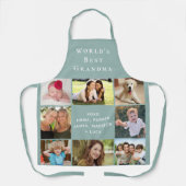 最高のGranda Photo Collage Sage Green エプロン (正面)