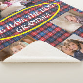 最高のGranda Red Blue Black Plaid 4枚 シェルパブランケット (3/4)