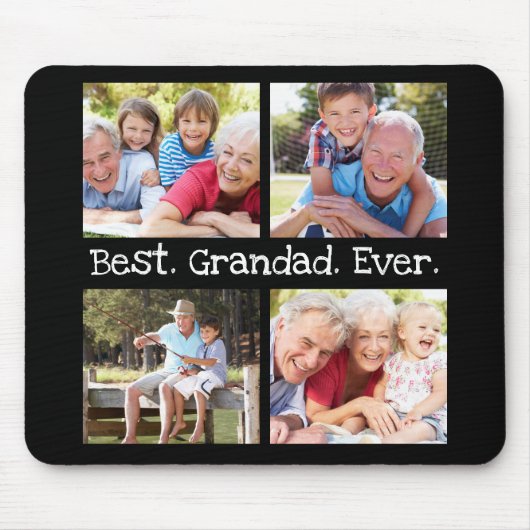 最高のGrandad Ever 4フォトコラージュおもしろいKeepsake マウスパッド (正面)