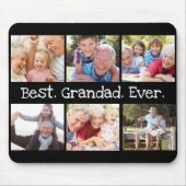 最高のGrandad Ever Photo Collage in Black モダン マウスパッド (正面)