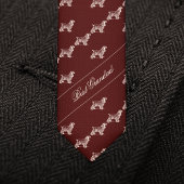 最高のGrandad's dog pattern burgundy Neck Tie ネクタイ
