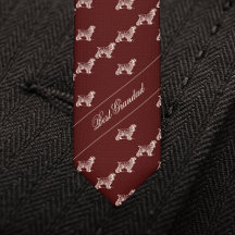 最高のGrandad's dog pattern burgundy Neck Tie