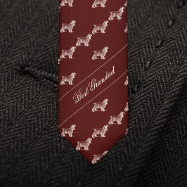 最高のGrandad's dog pattern burgundy Neck Tie ネクタイ
