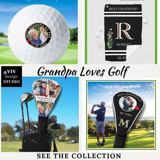 最高のGrandDad Ever写真パーソナライズされた名 ゴルフボール