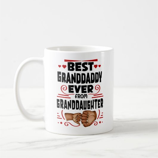 最高のGranddaddy Ever Granddaughter, モダン Typo コーヒーマグカップ (左)
