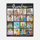 最高のGrandkids 16フォトコラージュ フリースブランケット (正面)
