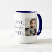 最高のGrandpaエバカスタムーブルー2フォト誕生日 マグカップ (正面右)