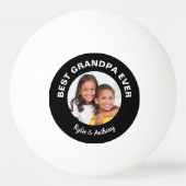 最高のGrandpaエバーおもしろい写真カスタム白黒 卓球ボール (正面)