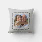 最高のGrandpaエバータイポグラフィフォトフレームグレー クッション (正面)