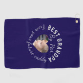 最高のGrandpaカスタム Kidsフォトブルーパーソナライズされた ゴルフタオル (横)