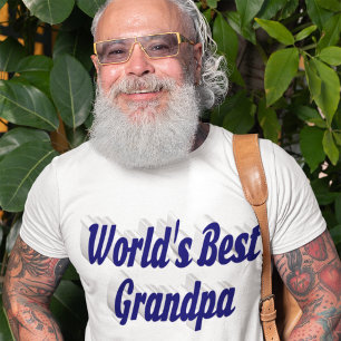 最高のGrandpaダークブルー文字 Tシャツ