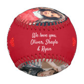 最高のGrandpaハート4フォトコラージュ 野球ボール (裏面)