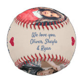 最高のGrandpaハート4フォトコラージュ 野球ボール (裏面)