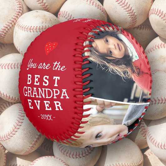 最高のGrandpaハート4フォトコラージュ 野球ボール