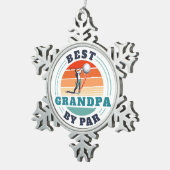 最高のGrandpaバイパーカスタムレトロゴルファー スノーフレークピューターオーナメント (右)