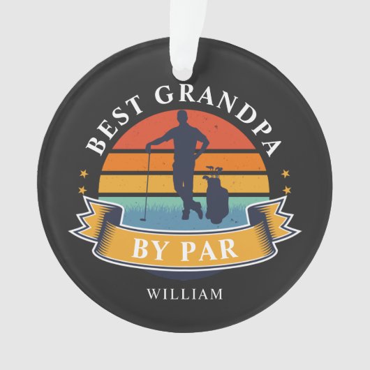 最高のGrandpaバイパーパーソナライズされたレトロ オーナメント (正面)