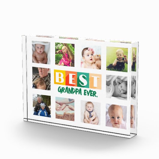 最高のGRANDPAフォトコラージュパーソナライズされた モダン フォトブロック (右)