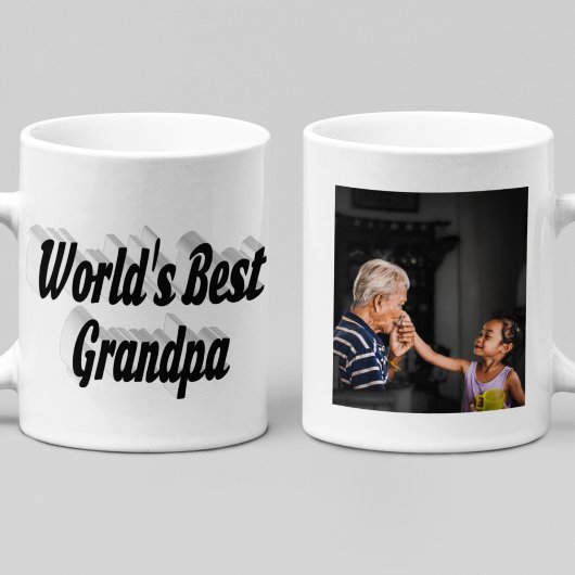 最高のGrandpaフォトブラック文字 コーヒーマグカップ
