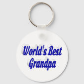 最高のGrandpaブルー文字 キーホルダー (正面)