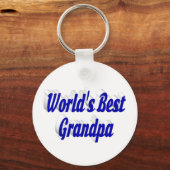 最高のGrandpaブルー文字 キーホルダー (正面)