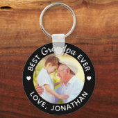 最高のGrandpa名パーソナライズされたの写真カスタム写真 キーホルダー (正面)