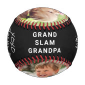 最高のGrandpa黒写真 野球ボール (裏面)