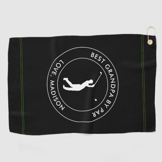 最高のGrandpa Byパーカスタムゴルファー名文字 ゴルフタオル (横)