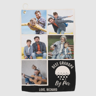 最高のGrandpa By Parカスタム5 Photo Collage ゴルフタオル