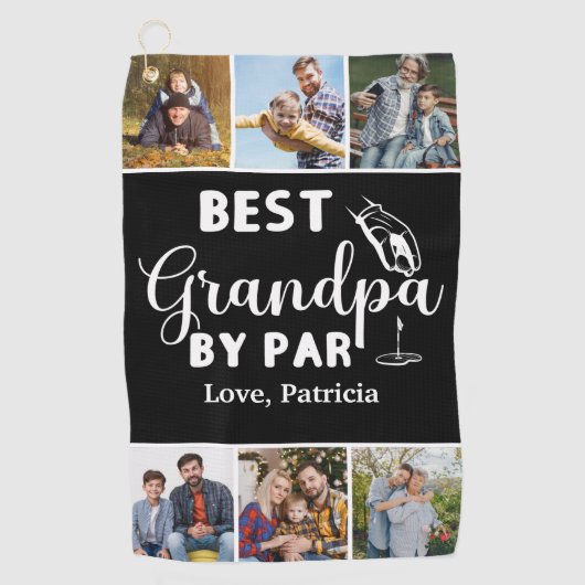 最高のGrandpa by Parカスタム6 Photo Father's day ゴルフタオル (正面)