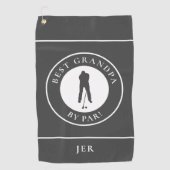 最高のGrandpa By ParゴルファーSportsモノグラムの Gray ゴルフタオル (正面)