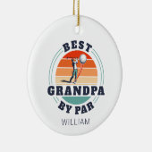 最高のGrandpa By Parレトロパーソナライズされたクリスマス セラミックオーナメント (右)