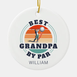 最高のGrandpa By Parレトロパーソナライズされたクリスマス セラミックオーナメント