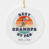 最高のGrandpa By Parレトロパーソナライズされたクリスマス セラミックオーナメント (裏面)