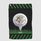 最高のGrandpa By Par写真パーソナライズされた ゴルフタオル (正面)