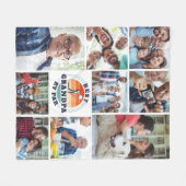 最高のGrandpa By Par Family Photo Collage Golfing フリースブランケット (正面(横))